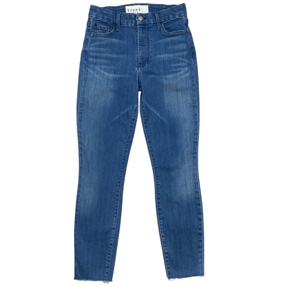 Frank and Eileen Sligo Jeans 28 Blue Skinny Mid Rise Cropped Zip Fly Sustainable - Picture 1 of 12